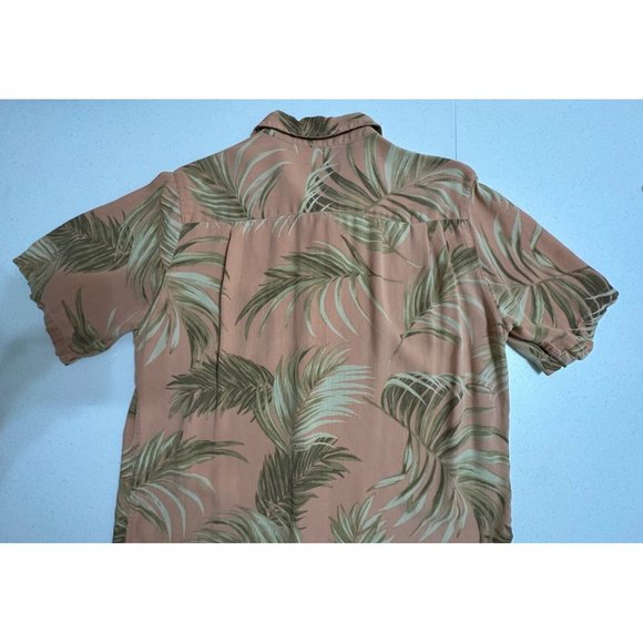 Carribean Joe 100% Silk Button Down Short Sleeve Shirt Tropical Hawaiian Palm XL - Picture 5 of 7